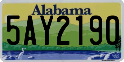 AL license plate 5AY2190