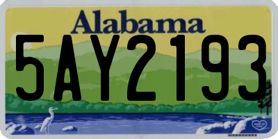 AL license plate 5AY2193