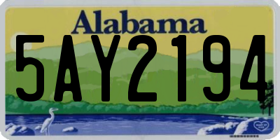 AL license plate 5AY2194