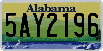 AL license plate 5AY2196