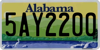 AL license plate 5AY2200