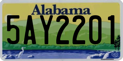 AL license plate 5AY2201