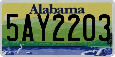 AL license plate 5AY2203