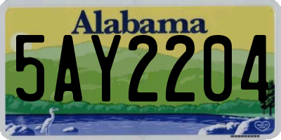 AL license plate 5AY2204