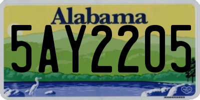 AL license plate 5AY2205