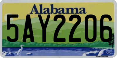 AL license plate 5AY2206