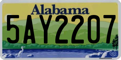AL license plate 5AY2207