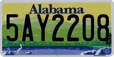 AL license plate 5AY2208