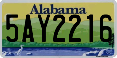 AL license plate 5AY2216