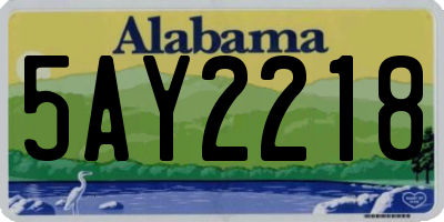AL license plate 5AY2218