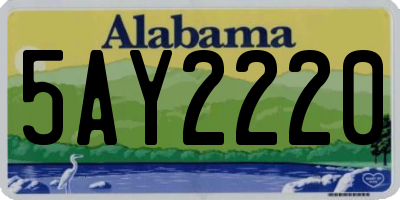 AL license plate 5AY2220