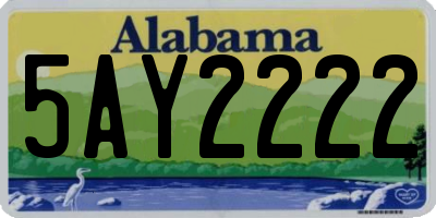 AL license plate 5AY2222