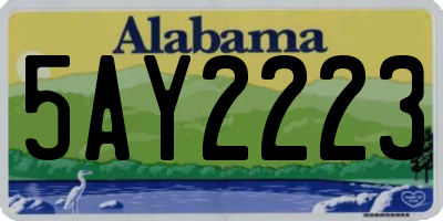 AL license plate 5AY2223
