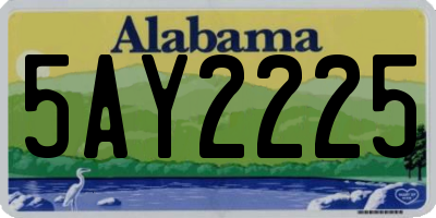 AL license plate 5AY2225