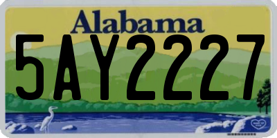 AL license plate 5AY2227