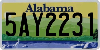 AL license plate 5AY2231