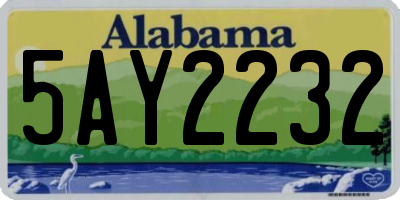 AL license plate 5AY2232