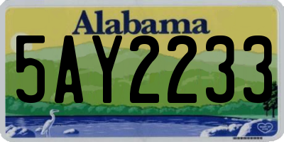 AL license plate 5AY2233