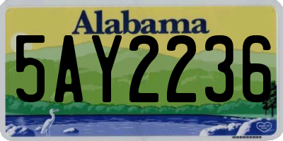 AL license plate 5AY2236