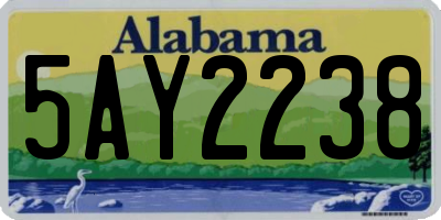 AL license plate 5AY2238