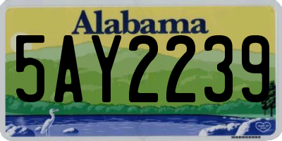 AL license plate 5AY2239