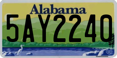 AL license plate 5AY2240