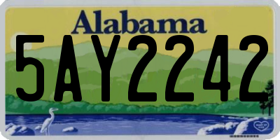 AL license plate 5AY2242