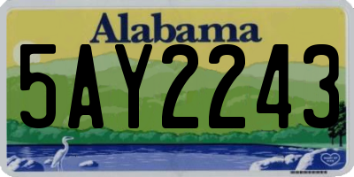 AL license plate 5AY2243