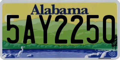 AL license plate 5AY2250