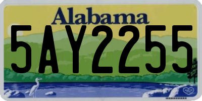 AL license plate 5AY2255