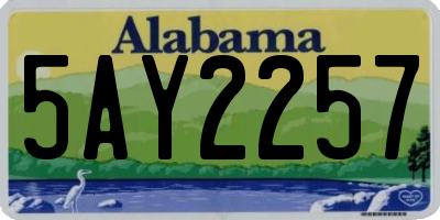 AL license plate 5AY2257