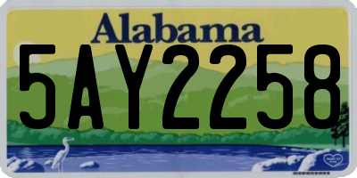 AL license plate 5AY2258