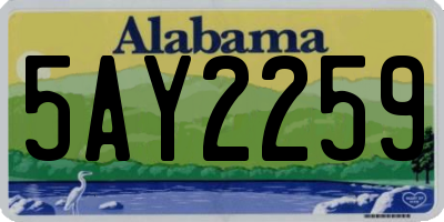 AL license plate 5AY2259
