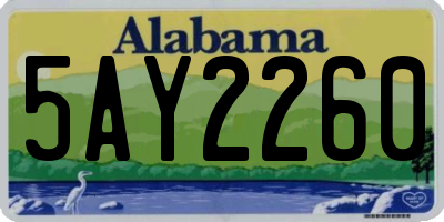 AL license plate 5AY2260