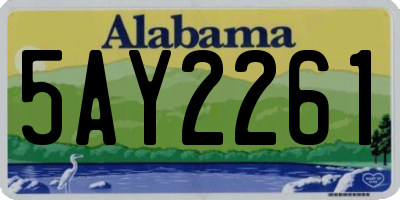 AL license plate 5AY2261