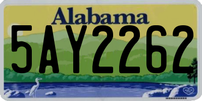 AL license plate 5AY2262