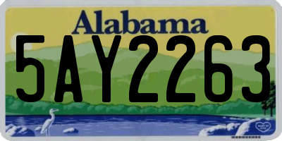 AL license plate 5AY2263