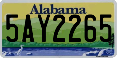 AL license plate 5AY2265