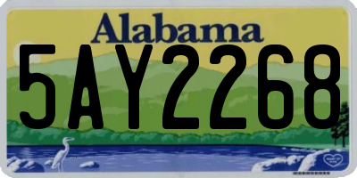 AL license plate 5AY2268