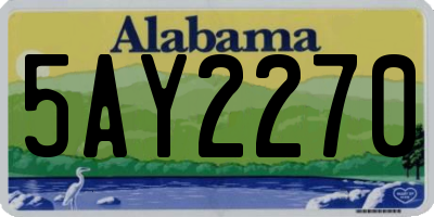 AL license plate 5AY2270