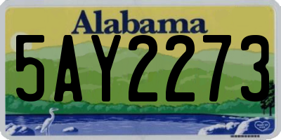 AL license plate 5AY2273