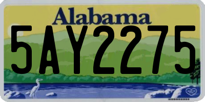 AL license plate 5AY2275