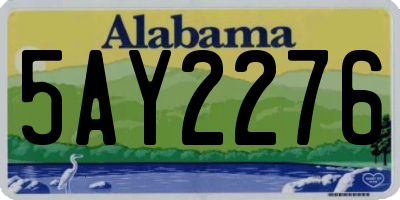 AL license plate 5AY2276
