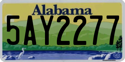 AL license plate 5AY2277