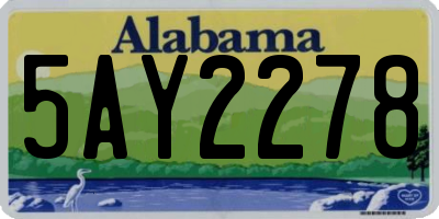 AL license plate 5AY2278