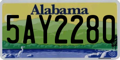 AL license plate 5AY2280