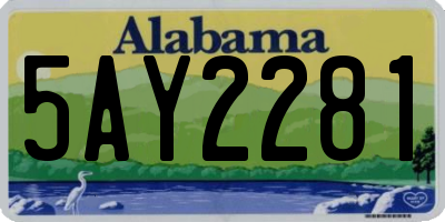 AL license plate 5AY2281