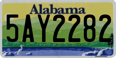 AL license plate 5AY2282