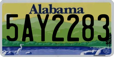 AL license plate 5AY2283