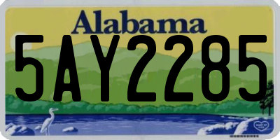 AL license plate 5AY2285